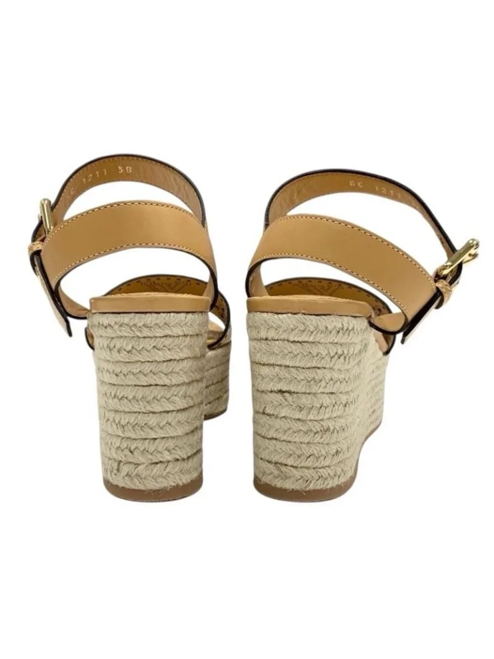 Louis Vuitton Starboard Line Sandals Shoes Leather Camel Monogram - Picture 5 of 9